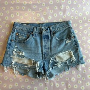 Distressed Levi Denim Women Shorts